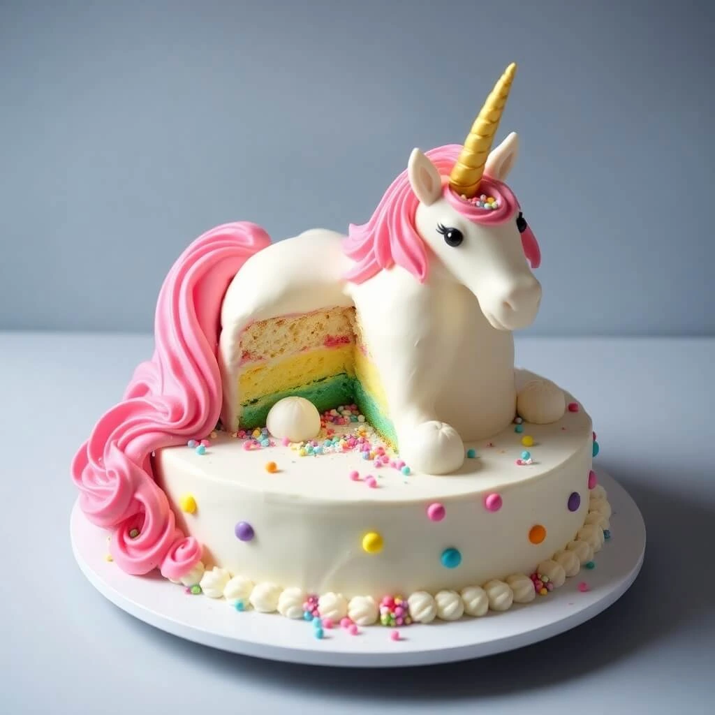 Magical and Colorful Unicorn Cake